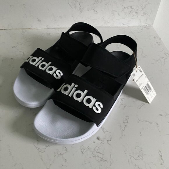 NWT Adidas Men’s Slingback Strap Adilette Black and White Sandals Size 13 main image 5